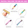 12 Pieces Cuticle Nippers Cuticle Pusher Ingrown Nail Kit Triangle Nail Polish Remover Nail Cleaner Fork Nail File Lifter Cuticle Peeler Scraper for Fingernail Toenail Manicure(Rainbow)