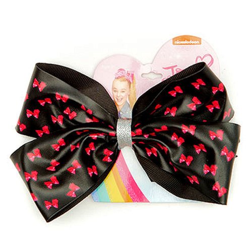JoJo Siwa Ponytail Holder Bow, Faux Black Leather, 0.0353 Ounce
