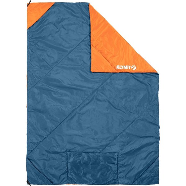 Klymit Versa Packable Camping Blanket and Comforter, Blue/Orange