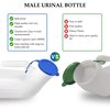 AZMAZ Urinals for Men Portable 32 oz / 1000 ml Bedside Urinal Bottle for Medical Travel Camping Use Thick Plastic Urinal for Men with Pee Measurement Scale – 2 Pack