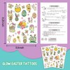 Glow Easter Temporary Tattoos for Kids Party Decorations, 40 Styles Luminous Easter Eggs Party Supplies Favors, Easter Tattoos Stickers (2 Sheets)