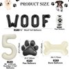 Dog Theme Balloons - 5th Dog Birthday Party Decorations, 40 Inches Number 5 Foil Balloons, Paw and Bone Balloons, WOOF Letter Balloons, Paw Prints Stickers for Pet Kids Dog Birthday Party Supplies
