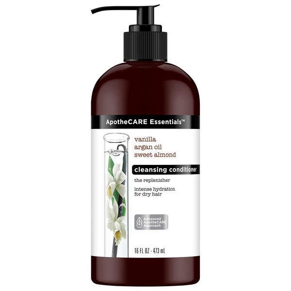 ApotheCARE Essentials The Replenisher Moisturizing Cleansing Conditioner, Vanilla, Argan Oil, Sweet Almond, 16 oz