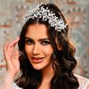 YBSHIN Wedding Rhinestone Tiara Headband Silver Crystal Crown Headband Princess Headpiece Bridal Headwear for Women and Girls