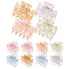 Hair Clips Set - 12PCS 3 Colors Claw Clips, 1.5 Inch Small Hair Clips, Banana Clip for Thin/Medium Fine Hair, Printing Barrettes for Women, Non-slip Hair Clips for Styling