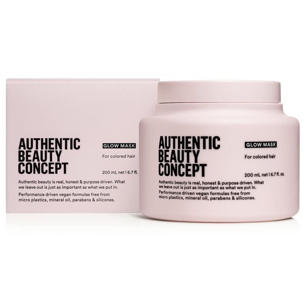 Authentic Beauty Concept Glow Mask | Hair Mask for Color Treated Hair | Nourishing & Color-Preserving | Improves Softness and Shine | Vegan & Cruelty-free | Silicone-free | 6.7 fl. oz.