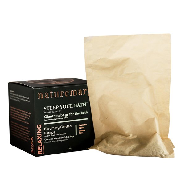 Naturemary Relaxing Steep Your Bath Blooming Garden Escape - Moisturizing Bath Soak for Dull, Tired Skin - Flower Blend - Jasmine Rose - 5.29 oz