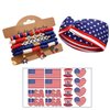 PINCHUAN Red White and Blue Accessories American Flag Headband 4th of July Bracelets USA Headband 4th of July Accessories Patriotic Headband Independence Day Party Decorations Gifts-Freedom