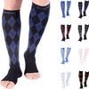 Doc Miller Open Toe Compression Socks Women Men 20-30mmhg - Argyle Design Toeless Socks for Sports Running Shin Splint Varicose Veins Socks - Toeless Compression Socks
