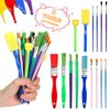 Lincia 30 Pcs All Purpose Paint Brush Set Bulk for Acrylic and Washable Paints, Easy to Clean and Hold, Round and Flat Kids Brushes, Great with Watercolors