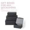 Soul & Lane Black Decorative Boxes with Magnetic Lids – Set of 4, Small Reusable Cardboard Gift Boxes for Presents, Nesting Hinged Lid Storage, Paper Mache Set with Magnetic Closure