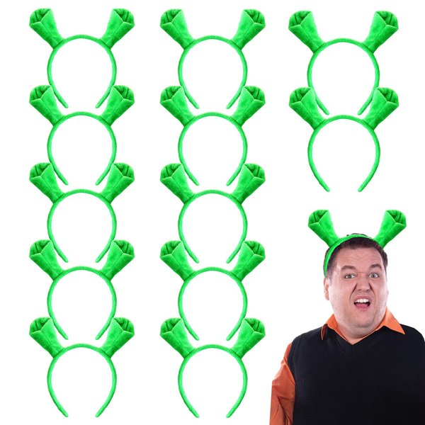 Baaxxango 12 Pieces Green Ears Headbands,Ogre Ears Headband,Halloween Cute Hair Band for Adults,Kids Theme Party,Costume Cosplay Decoration