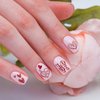 TailaiMei Valentine's Day Metallic Nail Art Stickers, Abstract Minimalist Self-Adhesive Kiss Love Hug Glittering Design for Women Manicure DIY or Nail Salon(934pcs, 12 Sheets)