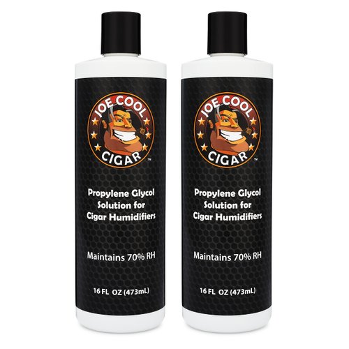 Joe Cool Cigar Propylene Glycol Humidor Solution for Cigar Humidifiers (16 oz Bottles) - 2 PACK