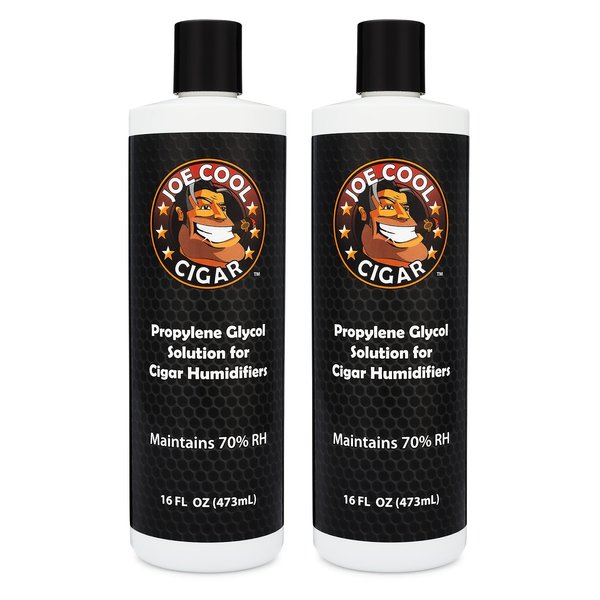 Joe Cool Cigar Propylene Glycol Humidor Solution for Cigar Humidifiers (16 oz Bottles) - 2 PACK