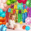 Candyland Birthday Party Decorations Sweet Candy Christmas Birthday Balloon Garland Kit Pastel Happy Birthday Banner Backdrop Tablecloth Hanging Swirls Rainbow Lollipop Party for Girl Kid Boy Supplies