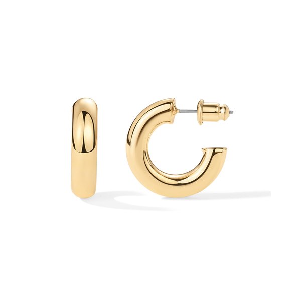 PAVOI 14K Yellow Gold Plated Lightweight Chunky Open Hoops | Gold Hoop Earrings for Women | 20mm Thick Infinity Gold Hoops Women Earrings
