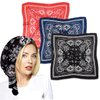 ICKEYOU 3Pcs Boho Silk Scarf for Women Hair Bandana Satin Head Scarf Retro Silk Bandanas Hair Scarf Hair Wrap for Women Girls