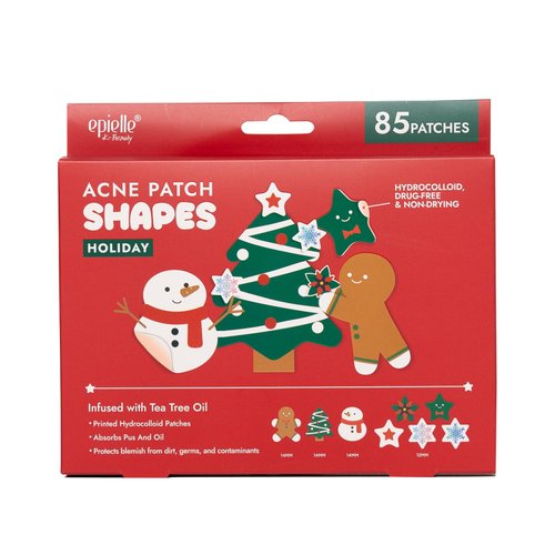 Acne Patch Shapes Holiday Edition | 82 Acne Patches with Hydrocolloid Dressing | Korean Skincare | Fun for Parties, sleepovers, Girls' Nights