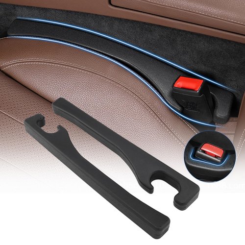 1797 Car Seat Gap Filler 2 Pack Universal Fit Car SUV Truck Fill Gap Between Seat and Console Organizer Waterproof Soft PU Leather Black