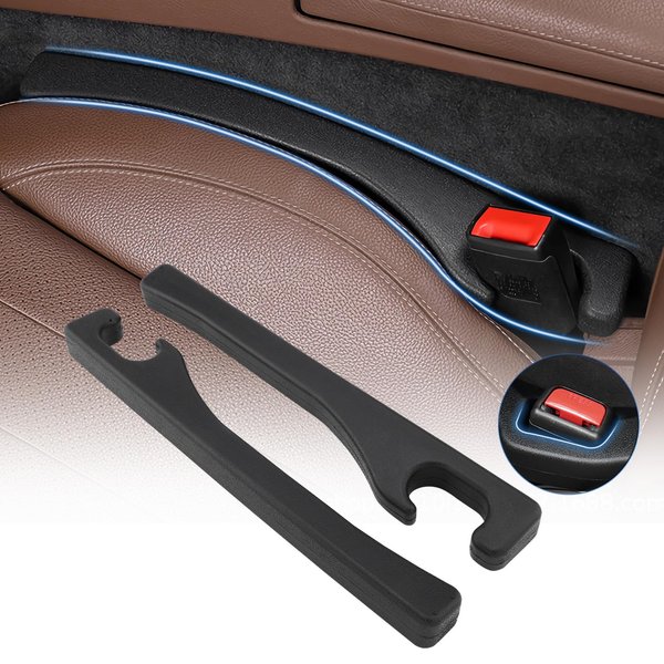 1797 Car Seat Gap Filler 2 Pack Universal Fit Car SUV Truck Fill Gap Between Seat and Console Organizer Waterproof Soft PU Leather Black