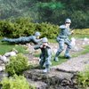 Safari Ltd. Army Men Designer TOOB - 6 Figurines: Prone, Kneeling, Standing Infantry, Staff Sergeant, Commander, Radio Operator - Educational Toy Figures For Boys, Girls & Kids Ages 3+