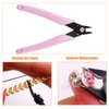 Rhinestone Remover, Rhinestone Remover Nipper, Stainless Steel Nail Art Scissors, Nail Art Decorations Remover DIY Tool, Nail Cutter Manicure Tools (Pink)