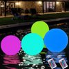 SEMANJLL 2 PCS Floating Pool Lights,16 Colors Changing Remote Control LED Ball Lights,16" IP68 Waterproof Pool Glow Ball Lights, Light Up Glow Balls for Pool Beach Garden Patio