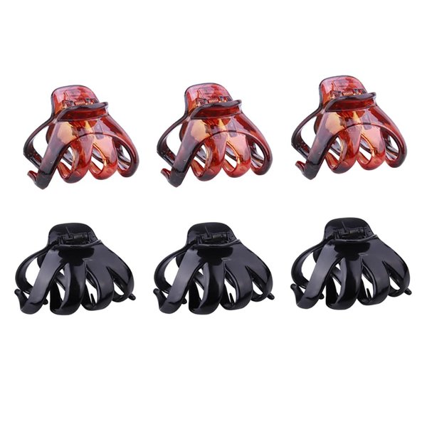 6 Pcs Plastic Octopus Hair Grips Spider Hair Claw Clips Strong Hold Jaw Clips Medium Non Slip French Hair Clips Hair Catch Barrettes for Women Girls