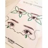 Rebel Tattoos Self-Adhesive Eye Pearls and Face Gems Jewels for Rave Party Festival Makeup, Reusable Multicolor Acrylic Crystal Temporary Tattoo Stickers, Mermaid Face Jewel Eye Stones (Green Floral)