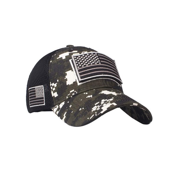 Anna-Kaci Camouflage Trucker Special Tactical Operator Forces USA Flag Patch Baseball Cap, Mountain camo, OneSize