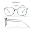 VisionGlobal Blue Light Blocking Glasses for Women/Men, Anti Eyestrain, Stylish Oval Frame, Anti Glare (Clear Gray, 4.75 Magnification)