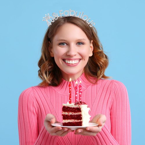 Atoden 40th Birthday Decorations for Women 40 and Fabulous Birthday Headband Silver Tiara Queen Crown 40th Birthday Gifts for Her Happy Birthday Accessories for Woman Party