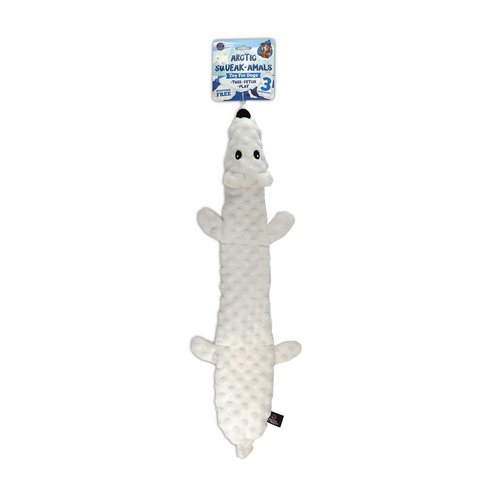 Bow Wow Pet Squeaky Polar Bear Dog Toy - Tug, Fetch & Teasing Toy - 24 Inches