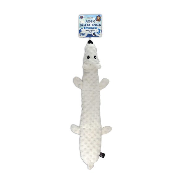 Bow Wow Pet Squeaky Polar Bear Dog Toy - Tug, Fetch & Teasing Toy - 24 Inches