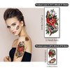 77 sheets Classic Temporary Tattoos Adults, Old School Tattoos Stickers, Sailor Jerry Style Fake Tattoo, American Traditional Flower Rose Arm Temporary Tattoos for Women Men Kids