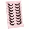 Gmagictobo Mink Lashes Cat Eye Fluffy False Eyelashes D Curl Russian Strip Lashes Pack Soft Wispy False Lashes 8 Pairs Multipack