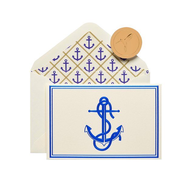 Papyrus Blank Cards with Envelopes, Nautical Anchor (16-Count)