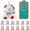 Poen 27 Pack Christmas Mini Plush Bears with Cards Set Jesus Winter Plush Bears Stuffed Animal for Classroom School Kids Exchange Prize Gifts Religious Bear Toy for Xmas Party Favors(Jesus Candy Cane)