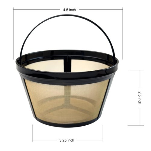 TRONMEI Reusable Coffee Filter, Eco - Friendly, Compatible with Mr. Coffee, Black+Decker, Cuisinart, Hamilton Beach and Other Standard 8-12 Cup Drip Coffee Makers, Replaces Paper, BPA Free (2 Pack)