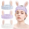 Bunny Skincare Headband, 3-Pack Spa Headband, Hair Band for Washing Face, Skin Care Headband, Headbands for Women for Washing Face, Head Band for Skincare, Makeup Headband, Headband for Washing Face