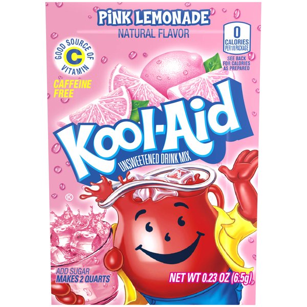 Kool-Aid Pink Lemonade Flavored Unsweetened Caffeine Free Powdered Drink Mix (96 Packets)