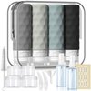 Silevoler 16pack Travel Bottles for Toiletries, TSA Approved Travel Size Containers Set, Leak Proof Silicone Travel Kit, Refillable Liquid & Creams Travel Accessories W/Toiletry Bag
