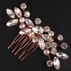 BERYUAN Clear Crystal Teardrop Hair Comb for Women Rhinestone Wedding Hair Accessory for Bride Bridesmaid Prom Hair Pieces (Rose Gold)