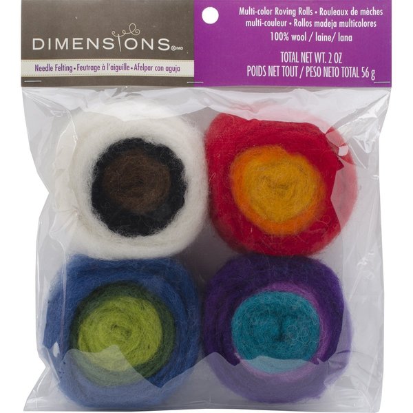 Dimensions Felt Craft Felting Roving Rolls, 2oz 4ct