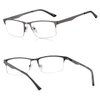 EYECEDAR 5-Pack Reading Glasses for Men Rectangular Metal Half-Frame Spring Hinges with Sun Readers Glasses Mens Readers 2.0
