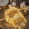 Minetom Fairy Lights Plug in, 33Ft 100 LEDs Waterproof Silver Wire Firefly Lights, Adaptor Included, Starry String Lights for Wedding Indoor Outdoor Christmas Patio Garden Decoration, Warm White