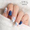 ADORA COUTURE Semi Cured Gel Nail Strips Kit | 30pcs Uv Gel Nail Stickers with Uv Light | Blue White Glaze Uv Nail Stickers | Gel Stickers for Nails Uv Light (Porcelain)