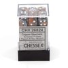 Chessex DND Dice Set D&D Dice-12mm Gemini Copper, Steel, and White Plastic Polyhedral Dice Set-Dungeons and Dragons Dice Includes 36 Dice – D6 (CHX26824)