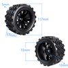 HobbyPark PreGlued Mounted 12mm Hex Hubs RC Truck Tires and Wheels 2.8 Tires with Foam Inserts for Traxxas Rustler Stampede Hoss 4x4 Redcat RC Monster Truck Set of 4 (117x57mm(HxW))